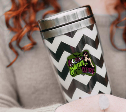 Horror Stoner Girl Waterproof Sticker – Vintage/Retro Gothic Design