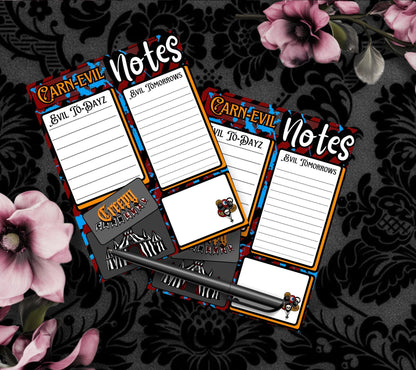 Carn-Evil Notepad: Creepy Carnival To-Do List - 50 Sheets