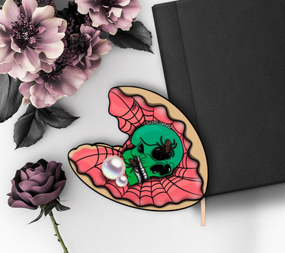 Spider Skull Clamshell Die Cut Waterproof Sticker—A Wicked Twist for Your Ocean Treasure Collections
