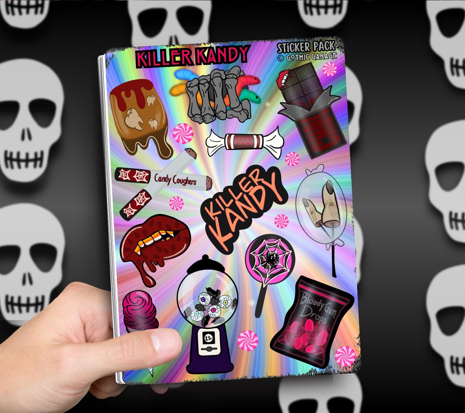 Killer Kandy Sticker Sheet – Sinister Sweets for Your Spooky Cravings