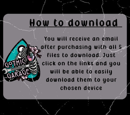 Romantic Goth Clipart Pack – 9 Green & Black Spooky Love Designs for Stickers, Crafts and Printing