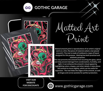Gothic Sea Skull Art Print – Spider Skull in Shell with Tentacles & Pearls