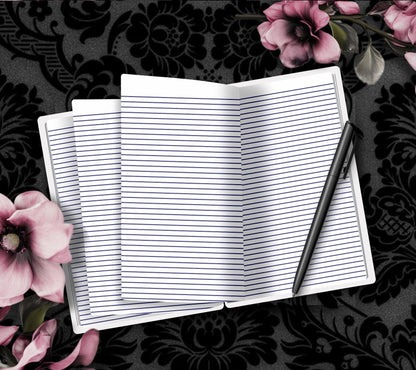 Goth Beach Girl Notebook– Hand Drawn Dark Paradise – 160 Lined Pages for Daily Tasks and Notes
