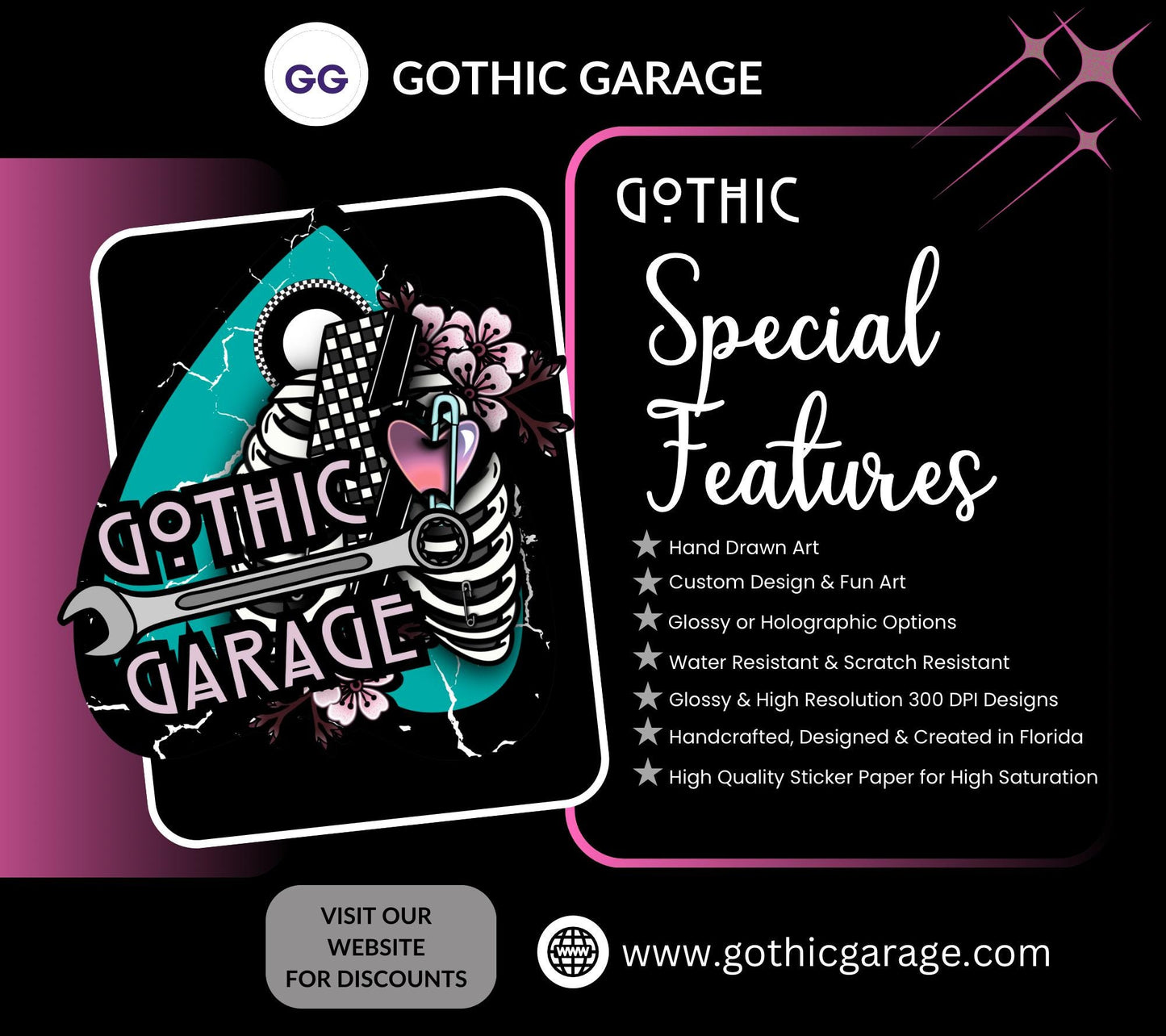 B-Witchy Gothic Pastel Sticker Sheet, Perfect Goth & Witch Vibes Stickers, Budget Friendly Gifts for Goth Expression