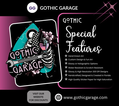 Gothic Marijuana Blunt Buddies Sticker Sheet – Where Fun Meets Plant-Powered Vibes! - Perfect for Scrapbooking and Collecting