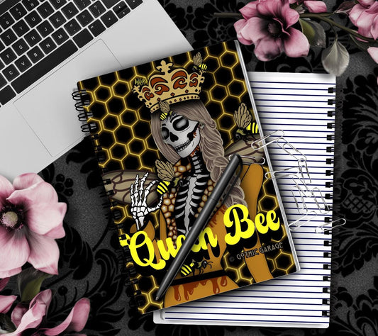 Queen Bee of the Dead Notebook- Hand Drawn– 160 Lined Pages for Daily Tasks and Notes