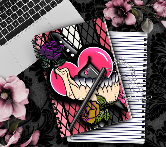 Gothic Romance & Rebellion Notebook Hand Drawn Detail – 160 Lined Pages for Daily Tasks, Notes, and Personal Writing