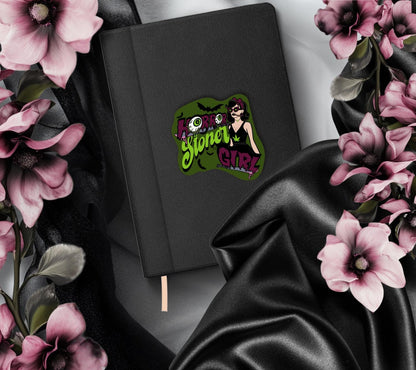 Horror Stoner Girl Waterproof Sticker – Vintage/Retro Gothic Design