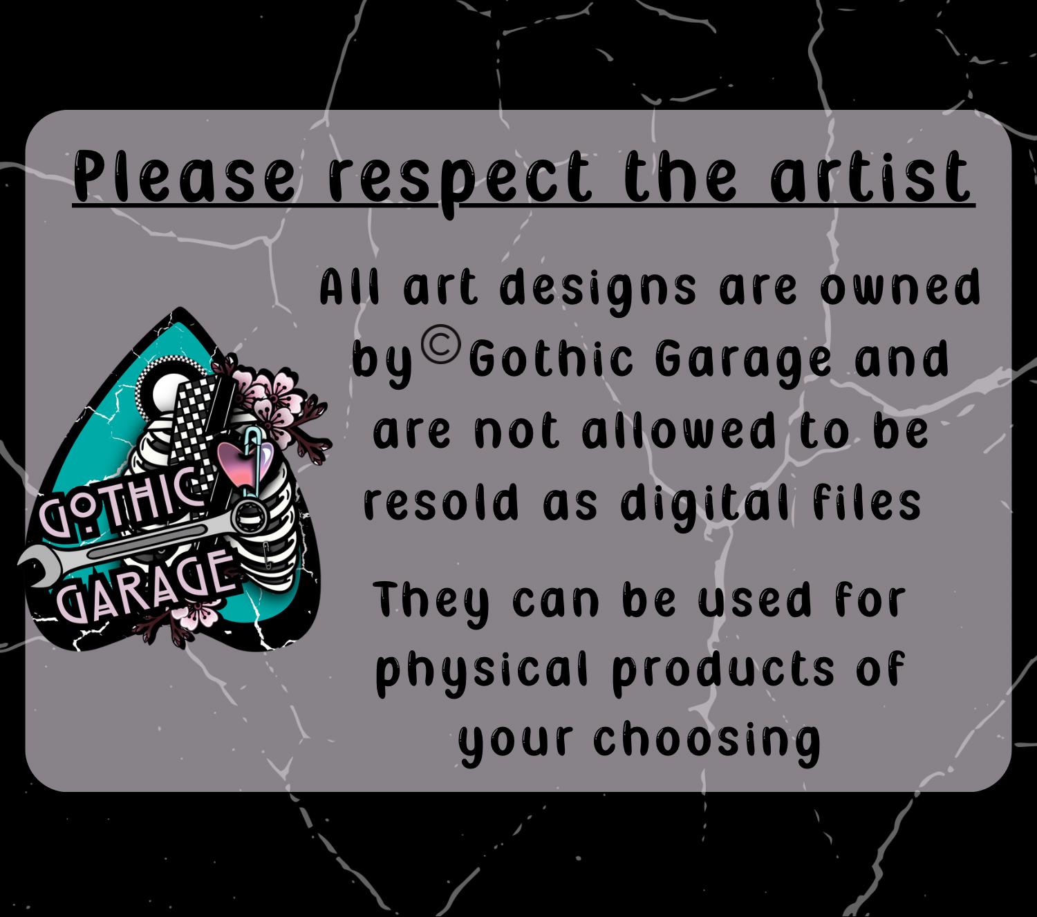 Romantic Goth Clipart Pack – 9 Green & Black Spooky Love Designs for Stickers, Crafts and Printing