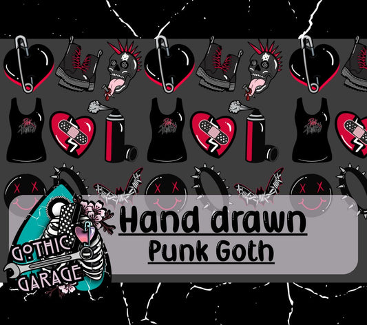 Punk Goth Clipart Pack – 9 Bold & Rebellious Digital Graphics for Crafts, Stickers and Apparel