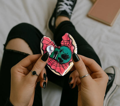 Spider Skull Clamshell Die Cut Waterproof Sticker—A Wicked Twist for Your Ocean Treasure Collections
