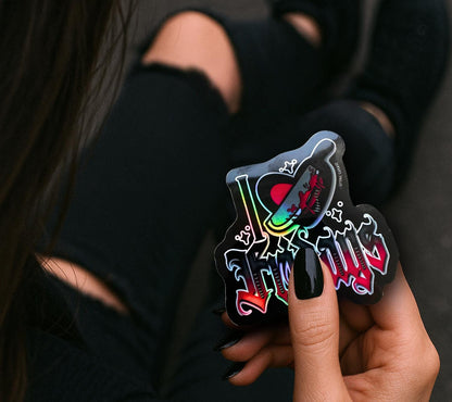 Horror Friday Nights, Waterproof Die Cut Sticker, Choose Between Glossy or Holographic, Perfect to Add Scariness to any Surface