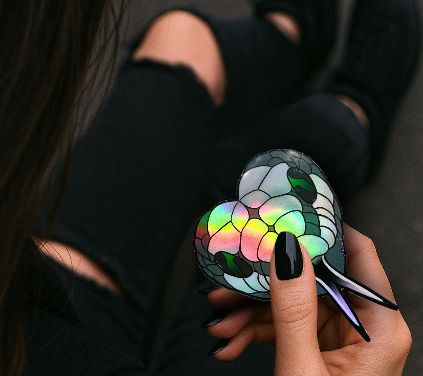 Gothic Snake Head Sticker: Waterproof Vinyl Decal, Glossy or Holographic