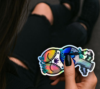 Marijuana Booty Bong- Goth Waterproof Sticker – Where Fun Meets Plant-Powered Vibes! - Perfect for Scrapbooking and Collecting