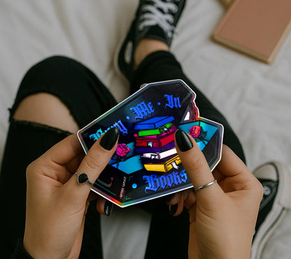 Gothic Book Nerd Coffin Sticker: Dark Academia Waterproof Vinyl