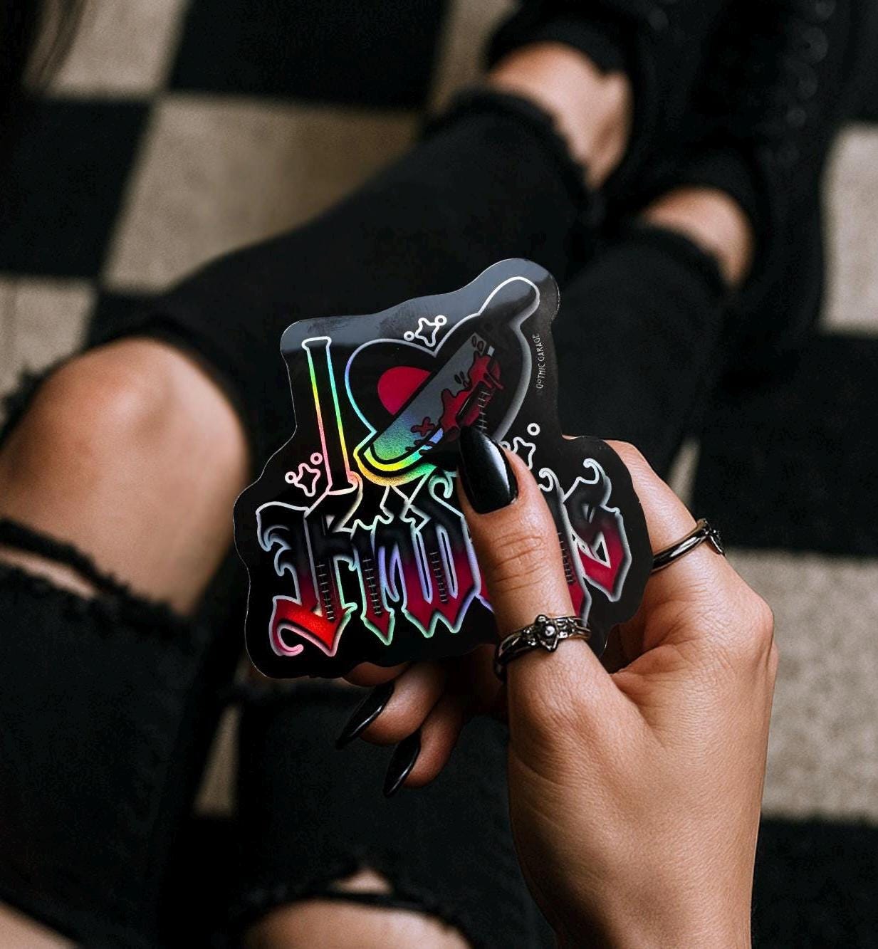 Horror Friday Nights, Waterproof Die Cut Sticker, Choose Between Glossy or Holographic, Perfect to Add Scariness to any Surface