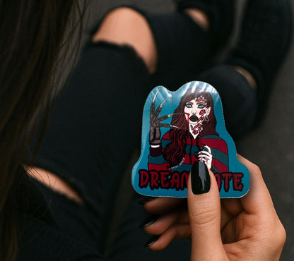 Female Horror Villain Sticker: Waterproof Die Cut, Gore-Geek Gift (Glossy or Holographic)