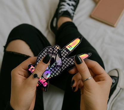 Gothic Hand Waterproof Sticker: Punk Princess No Thanks Vinyl Decal