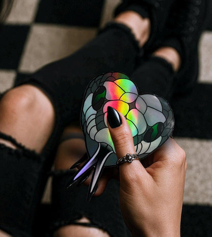 Gothic Snake Head Sticker: Waterproof Vinyl Decal, Glossy or Holographic