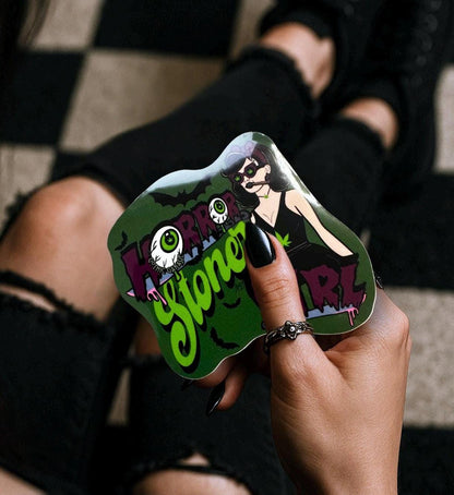 Horror Stoner Girl Waterproof Sticker – Vintage/Retro Gothic Design