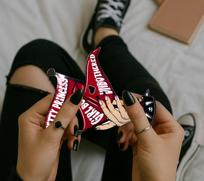 Red Flag Princess Gothic Sticker – Girl Boss Unbothered Spiked Collar Waterproof Decal