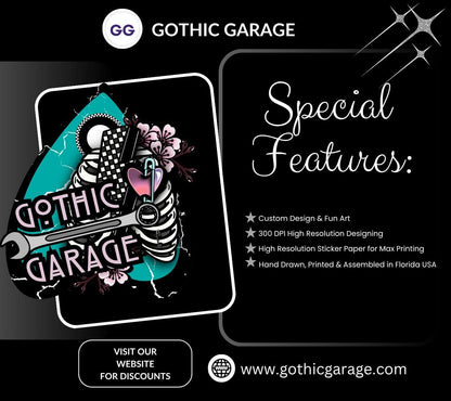 Gothic Black Flamingo Keychain: Holographic Acrylic Alt Accessory