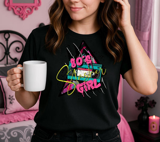 80’s Slasher Girl PNG – Retro Horror Sublimation Design
