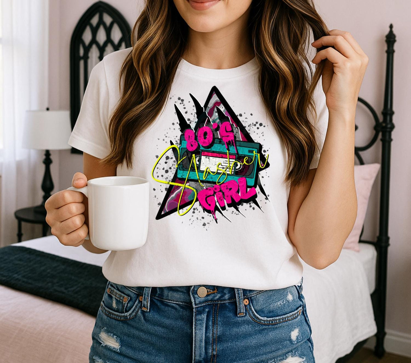 80’s Slasher Girl PNG – Retro Horror Sublimation Design