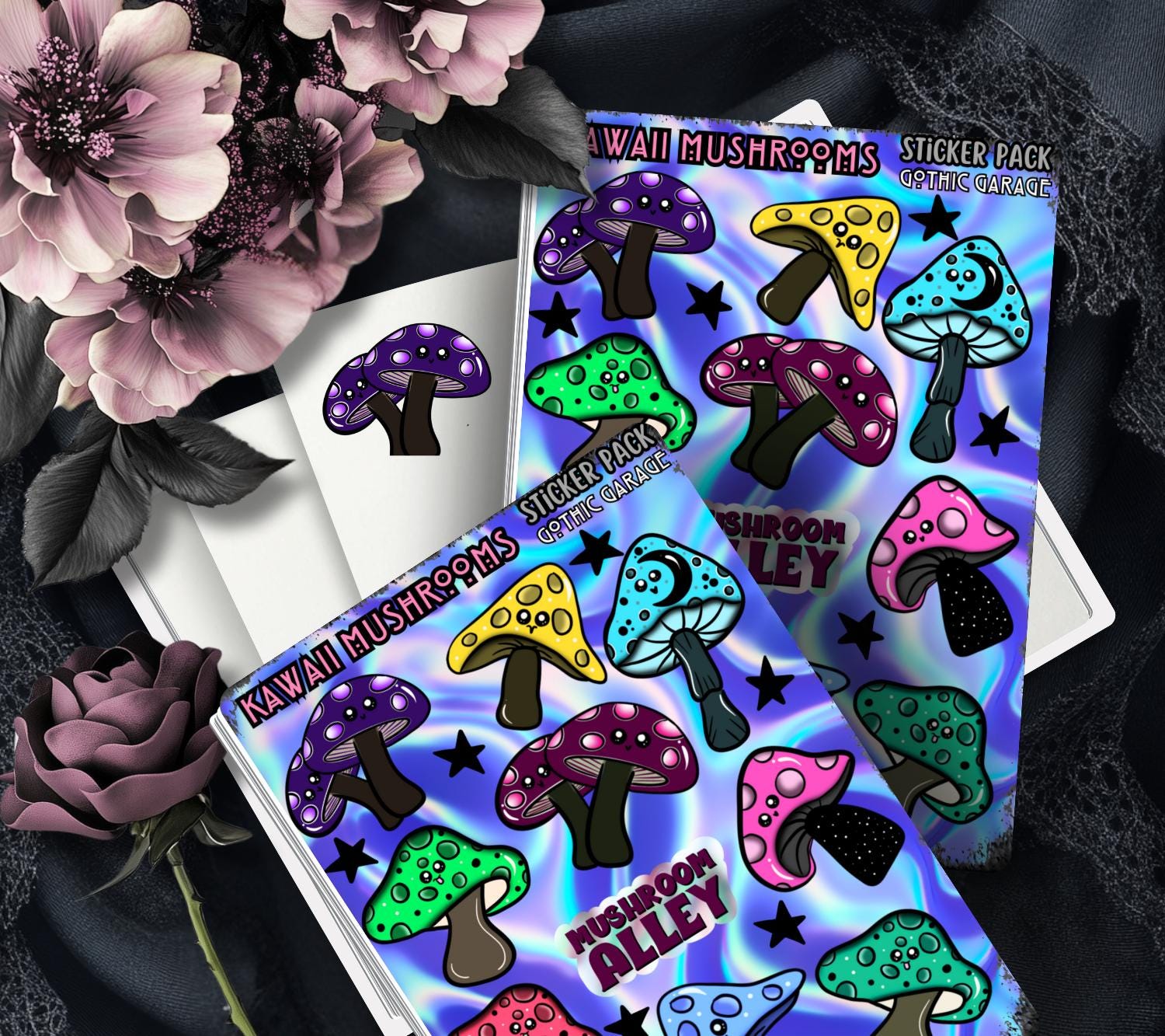 Mushroom Alley Sticker Sheet – Cute Kawaii Mushroom Vinyl Stickers