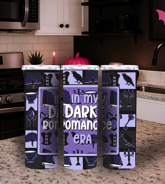 Dark Romance Era Tumbler Wrap – Gothic 20oz Skinny Tumbler Sublimation PNG