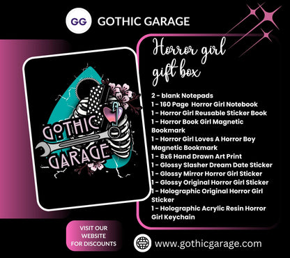 Horror Girl Gift Box – Gothic Stationery, Stickers, Notebooks & Alt Art Bundle