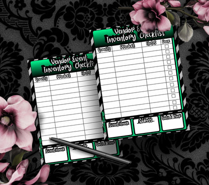 Vendor Event Inventory Checklist Notepad – Organization Pad for Craft Fairs, Markets & Vendor Booths