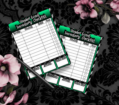 Vendor Event Inventory Checklist Notepad – Organization Pad for Craft Fairs, Markets & Vendor Booths