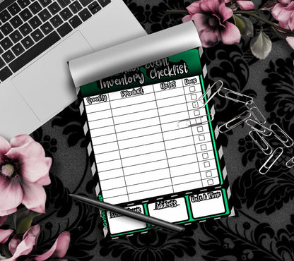 Vendor Event Inventory Checklist Notepad – Organization Pad for Craft Fairs, Markets & Vendor Booths