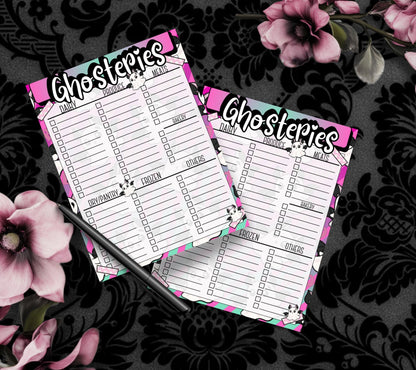 Ghosteries Spooky Grocery List Notepad: Gothic Shopping Checklist