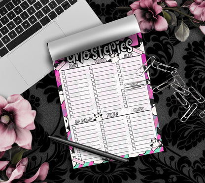 Ghosteries Spooky Grocery List Notepad: Gothic Shopping Checklist