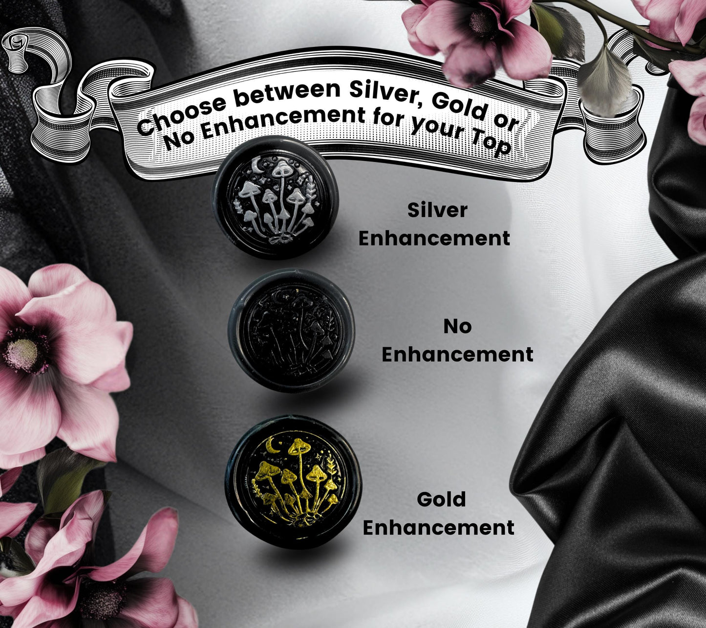 Mini Mushroom Wax Seal – Gothic Soy Wax Stickers for Invitations, Journals & Gifts