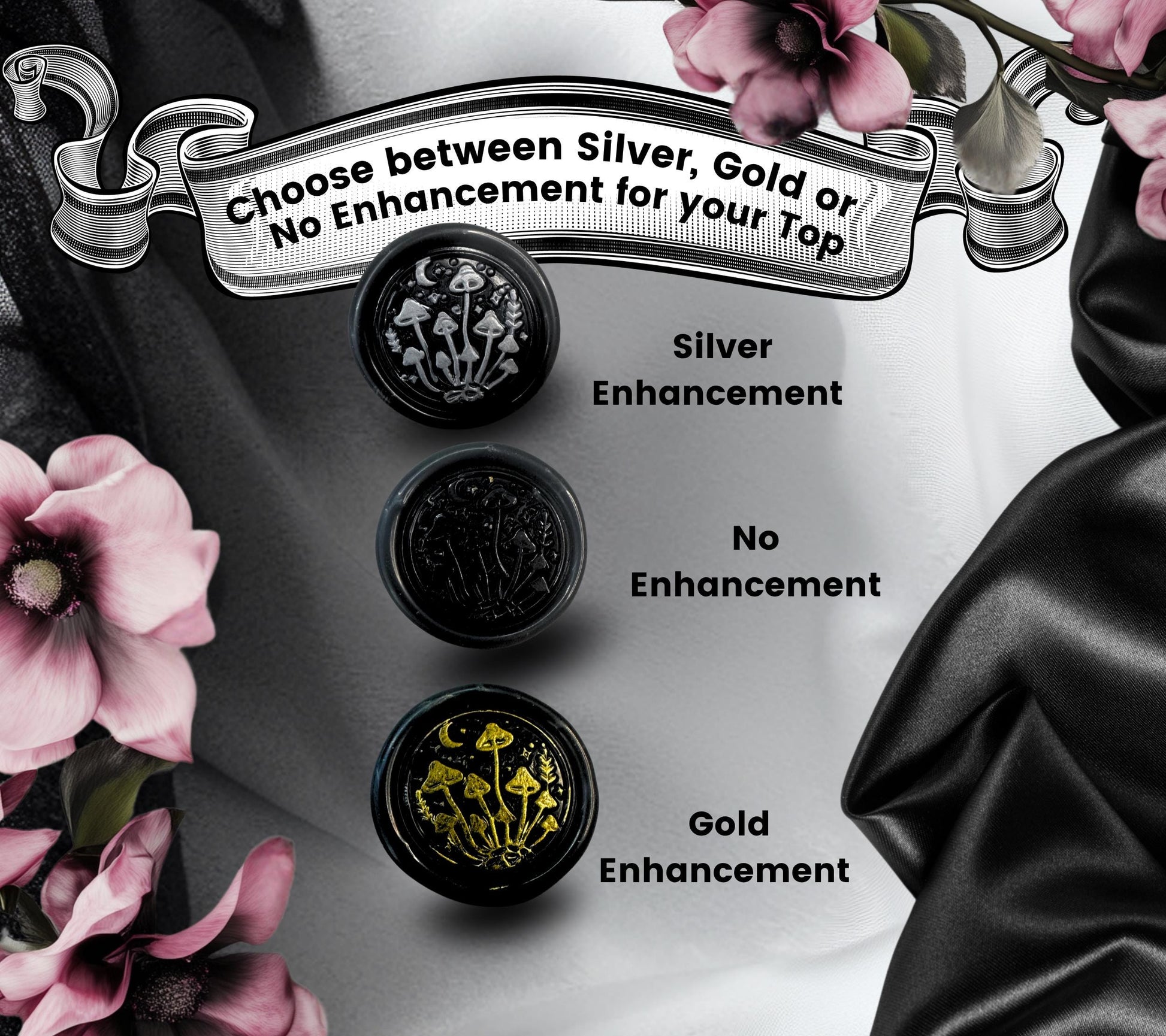 Mini Mushroom Wax Seal – Gothic Soy Wax Stickers for Invitations, Journals & Gifts