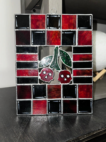 Custom Gothic Stained Glass Commission – Handmade Dark Art Window Hanging