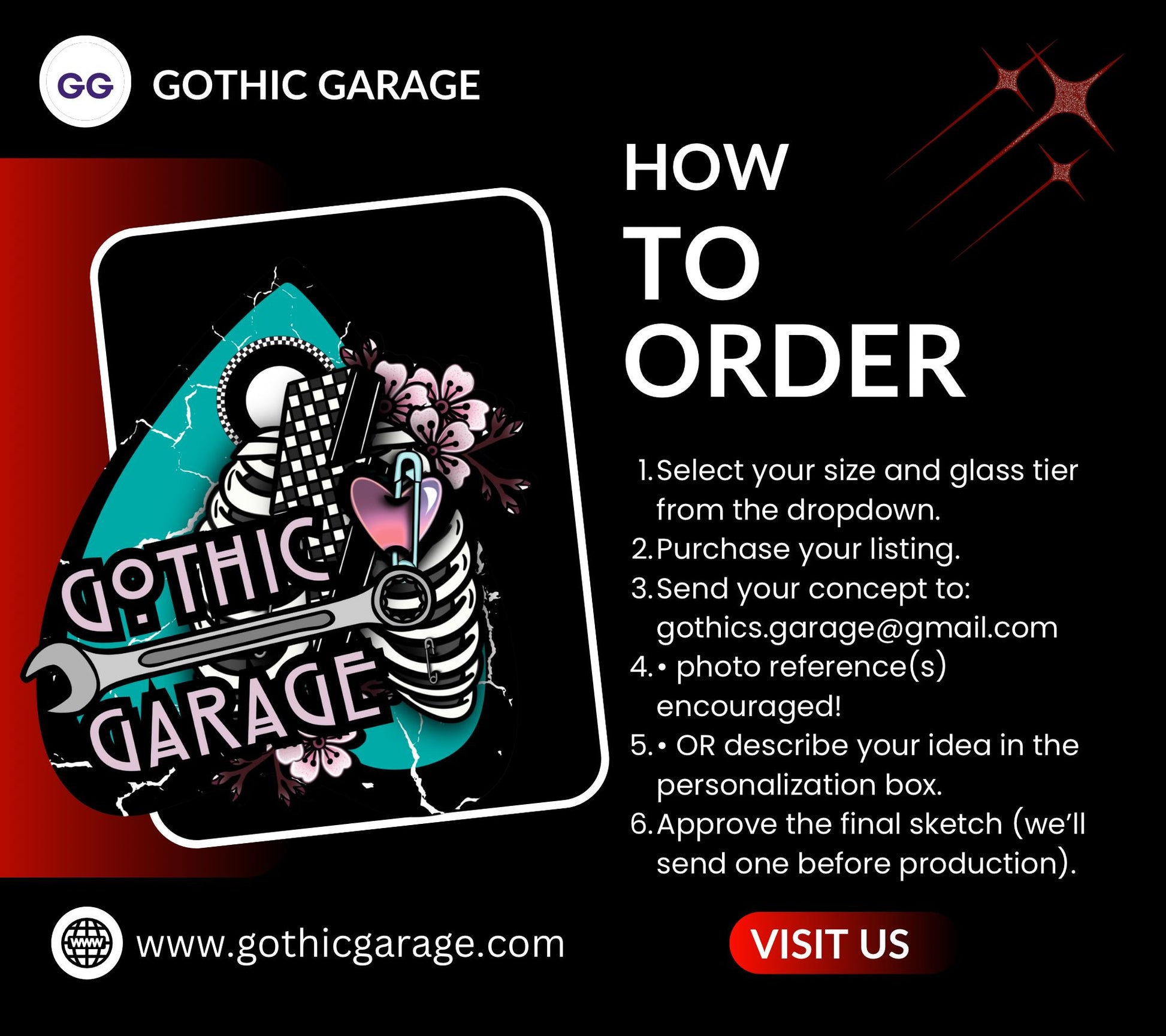 Custom Gothic Stained Glass Commission – Handmade Dark Art Window Hanging