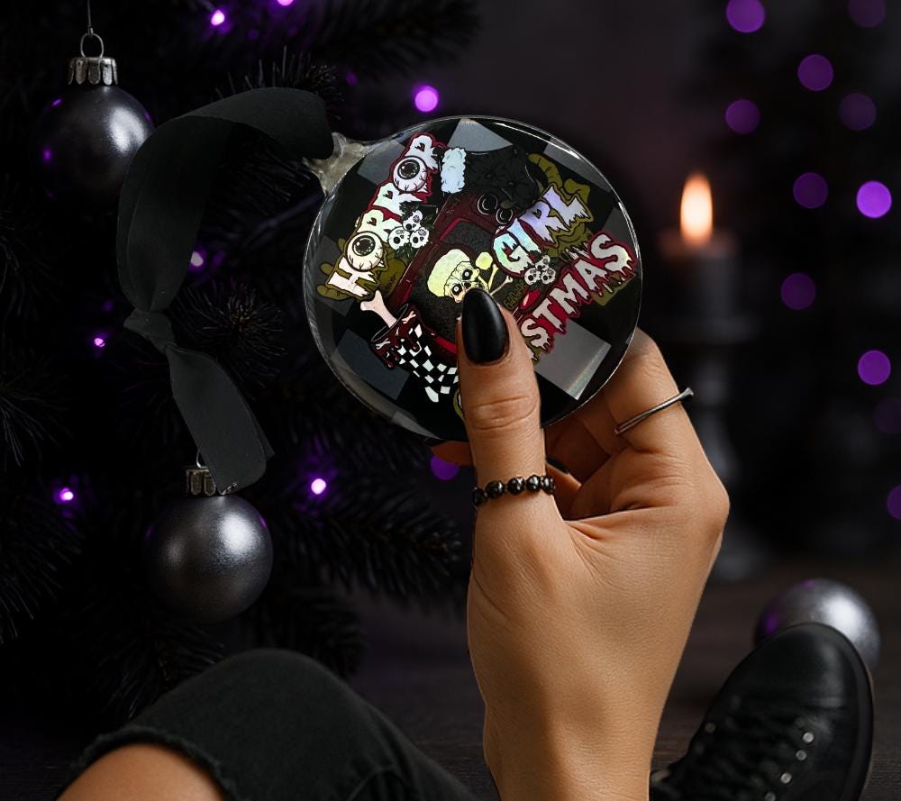 Horror Girl Christmas Ornament – Gothic Creepy Christmas Decor for Horror Fans & Alt Holiday Trees