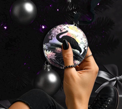 Black Flamingo Ornament – Gothic Tropical Decor for Creepy Christmas or Year-Round Display