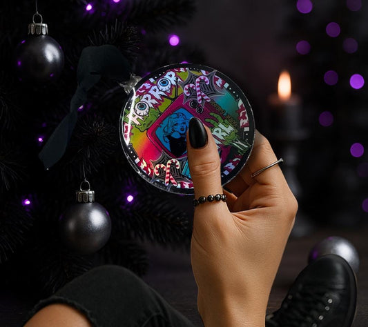 Horror Girl Ornament – Retro Gothic Christmas Decor for Horror Fans & Creepy Creepmas Trees