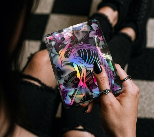 Floral Flamingo Skeleton Sticker – Waterproof Gothic Decal