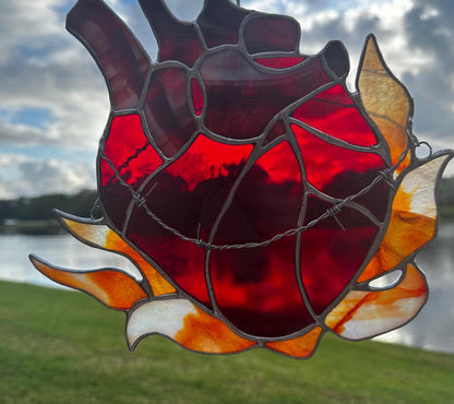 Custom Gothic Stained Glass Commission – Handmade Dark Art Window Hanging