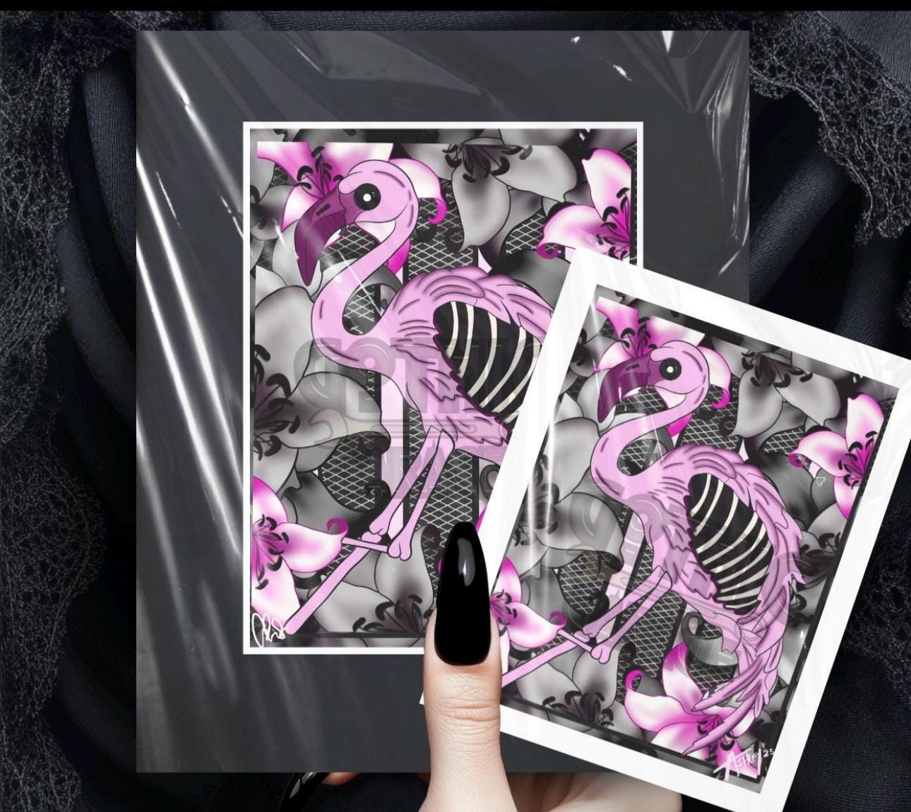Black Flamingo Gift Box – Goth Stationery Set, "They Call Me Jerry" Edition