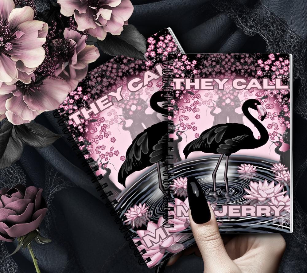 Black Flamingo Gift Box – Goth Stationery Set, "They Call Me Jerry" Edition
