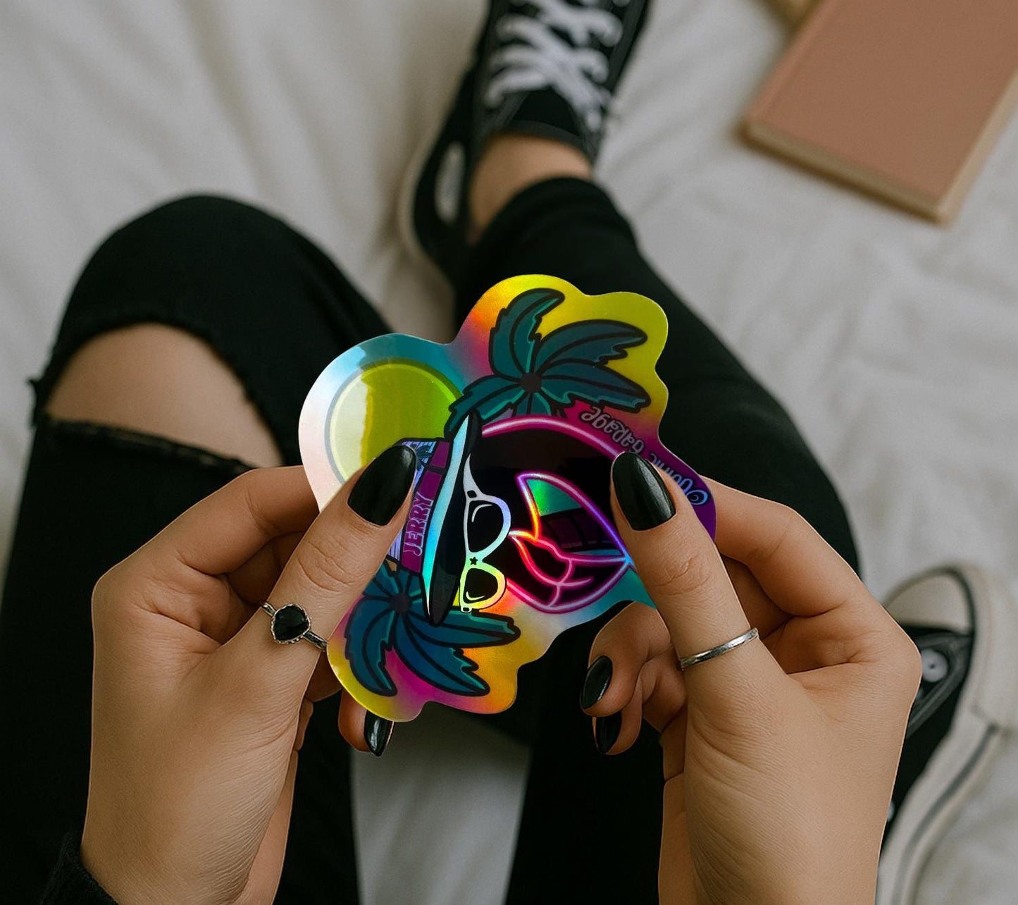 Jerry Flamingo Waterproof Sticker – Beach Goth Vinyl Decal