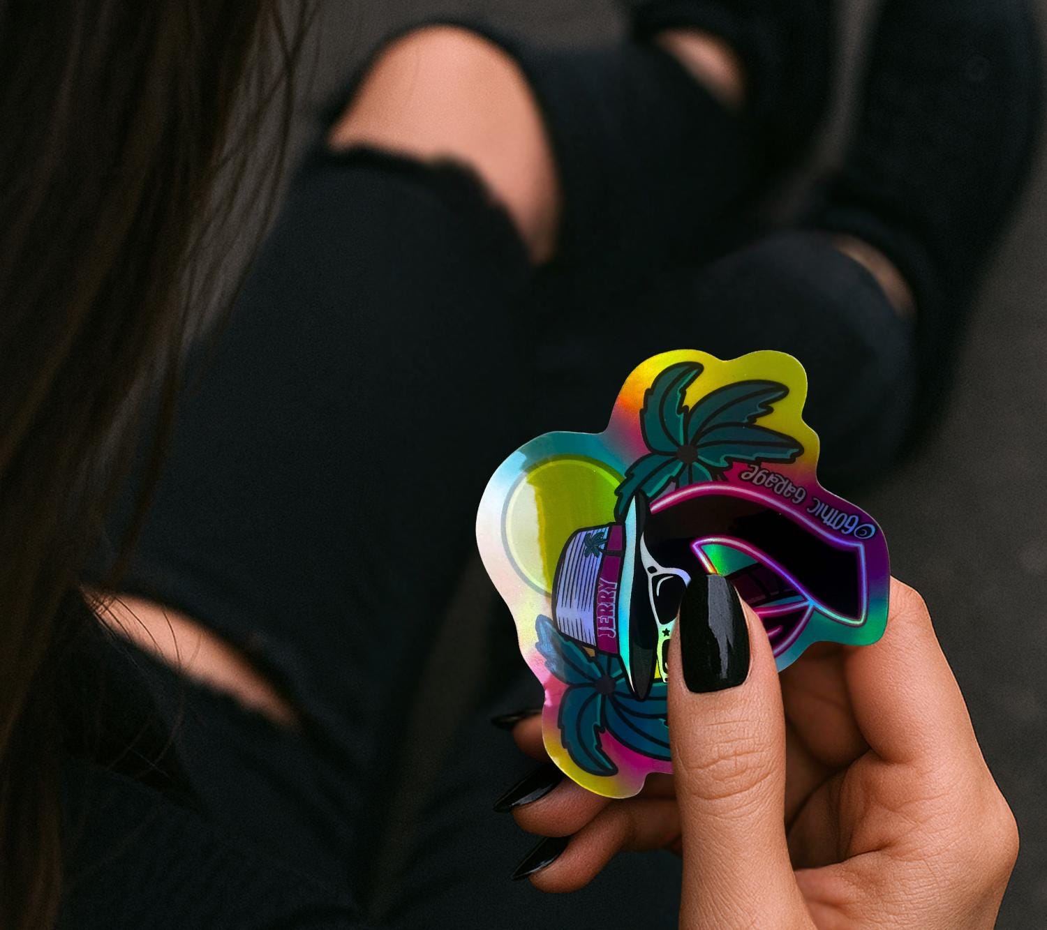 Jerry Flamingo Waterproof Sticker – Beach Goth Vinyl Decal