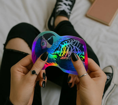 Skeleton Parrot Waterproof Sticker – Goth Bird Vinyl Decal